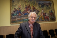 Mykola Horbal during the interview