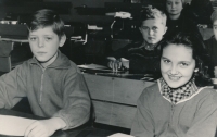 Jan Králík with classmates, Brandýs nad Labem, ca. 1956