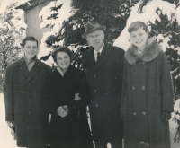 Jan Králík with his parents and sister Alexandra, winter 1970