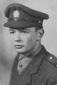 Zbyněk Čeřovský as a cadet during his first year at the military academy, Christmas 1950