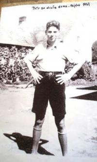 Petr Eisenberg at home in Frýdek, 1936